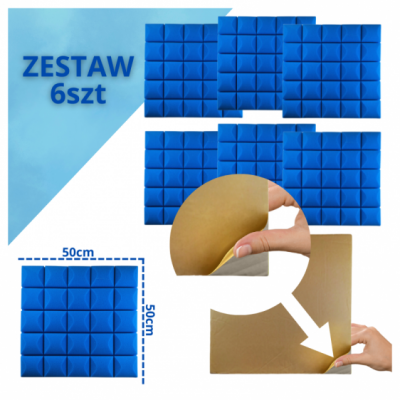 DNA AM5 BL - Panel akustyczny zestaw 6 szt. niebieski