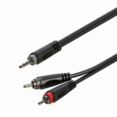 Roxtone SAYC150L1 - Kabel audio Jack 3.5mm stereo / 2 x RCA 1m