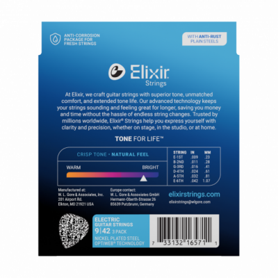 Elixir Optiweb 9-42 Super Light 3-pak - Struny do gitary elektrycznej