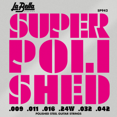 La Bella Super Polished Extra Light 9-42 SP942 - Struny do gitary elektrycznej