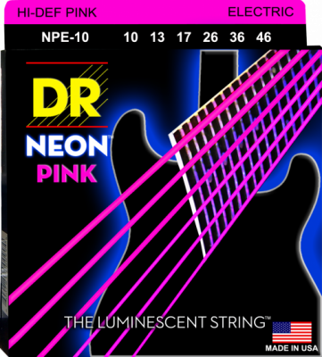 DR struny do gitary elektrycznej NEON PINK 10-46