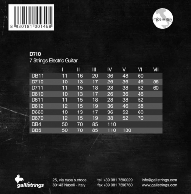 Galli  D-710 - struny do gitary elektrycznej 7 strunowej