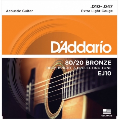 D'Addario EJ10 10-47 - struny do gitary akustycznej