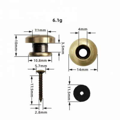 Kera Audio AS-022-G - Zaczep do paska gitary