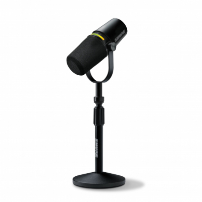 Shure MV7+-K-BNDL - Mikrofon lektorski/wokalny ze złączem XLR/USB-C Czarny + statyw biurkowy GATOR