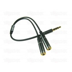 Cabletech KOM0906 Adapter wt.Jack 3.5 4-polowy-2xgniazdo Jack 3.5 stereo niebieskie wtyki
