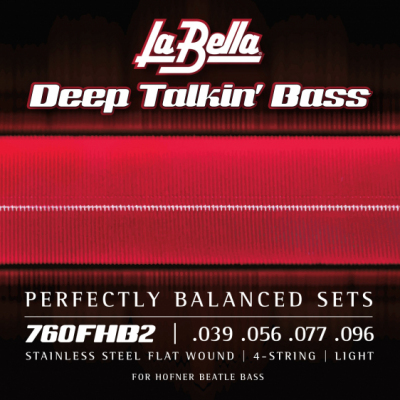 La Bella Deep Talkin' Bass Flats Hofner Beatle 39-96 4-str 760FHB2 - Struny do gitary basowej