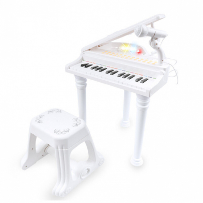 NN PIANINO KASIA WH - Fortepian z mikrofonem dla dzieci białe