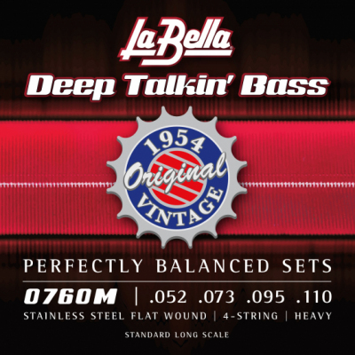 La Bella Deep Talkin' Bass Flats 1954 Original Vintage Heavy 52-110 4-str 0760M - Struny do gitary basowej