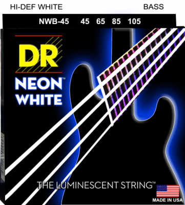 DR struny do gitary basowej NEON WHITE 45-105