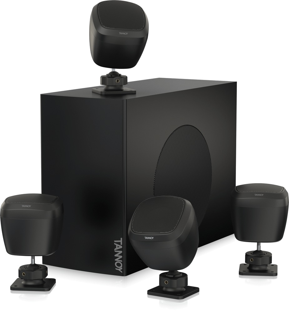 Tannoy SAT SUB 4PACK Zestaw głośników - 4 głośniki satelitarne 2.5" + 6.5" subwoofer do zastosowań komercyjnych (czarny)