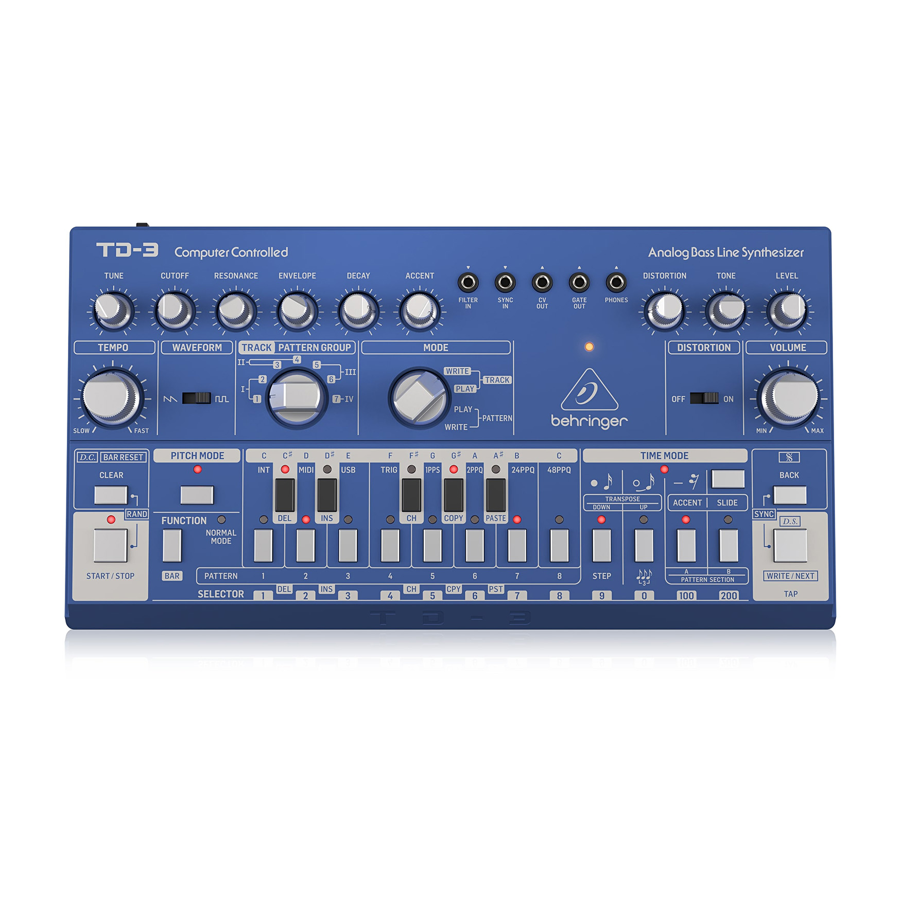 Behringer TD-3-BU Syntezator linii basowej niebieski