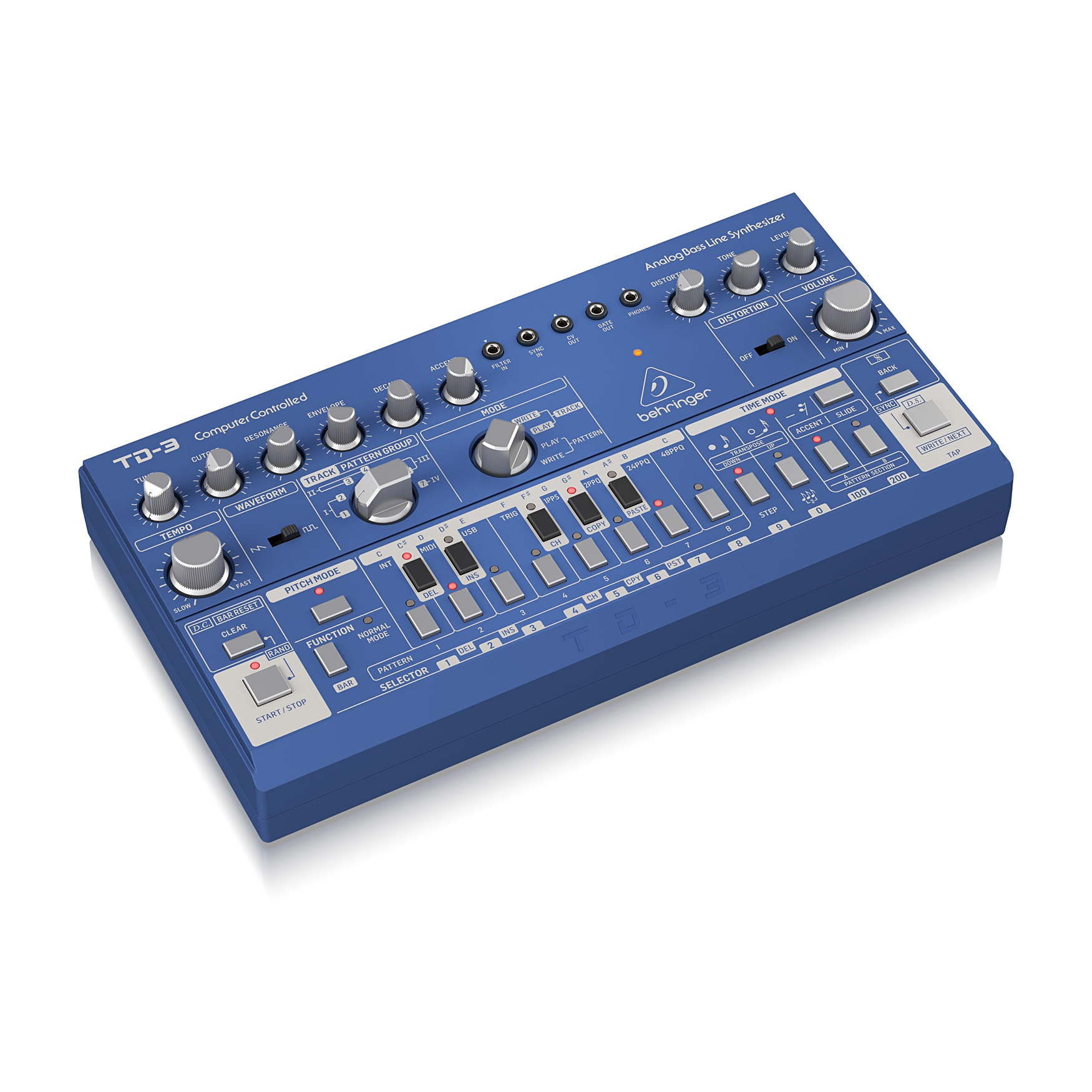Behringer TD-3-BU Syntezator linii basowej niebieski