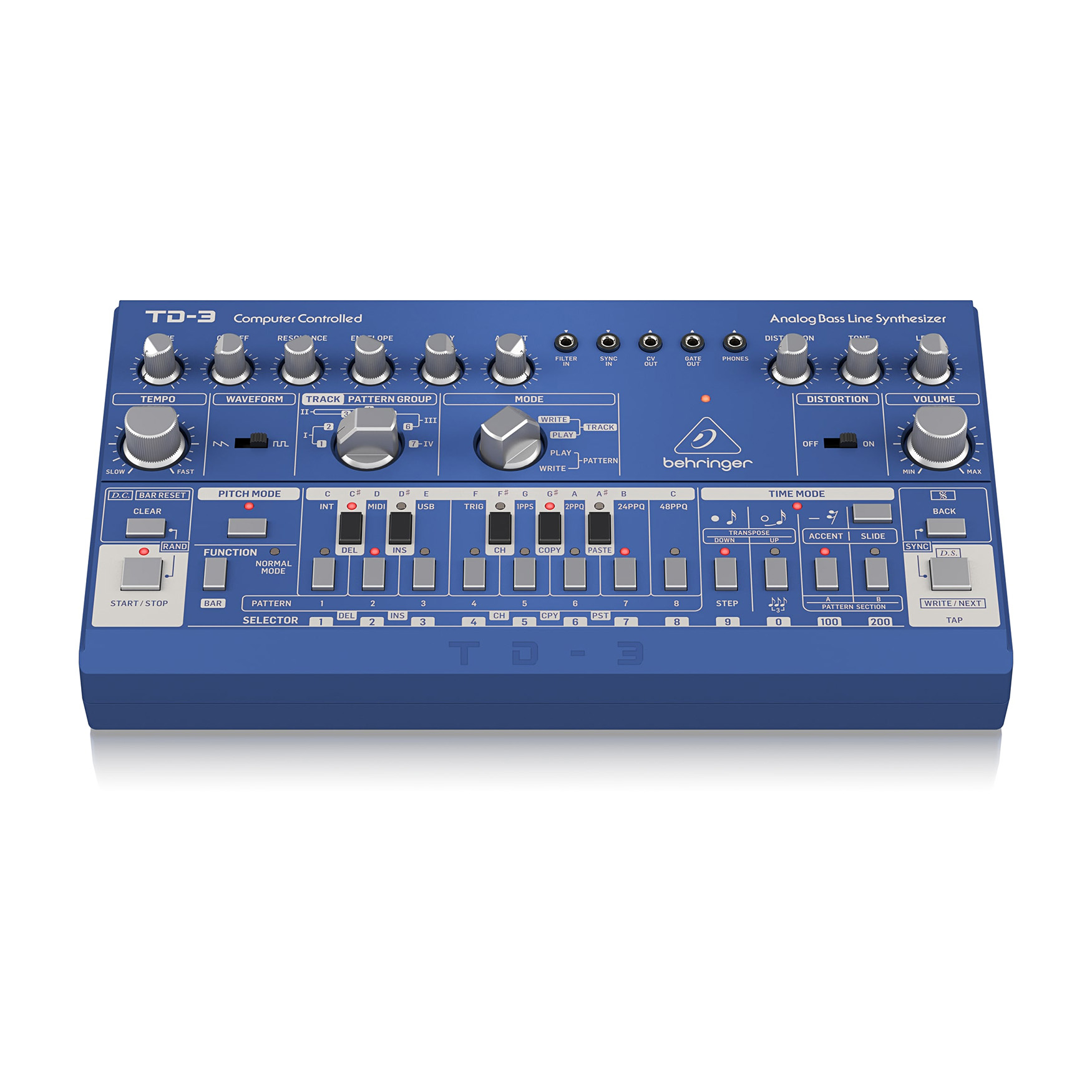 Behringer TD-3-BU Syntezator linii basowej niebieski