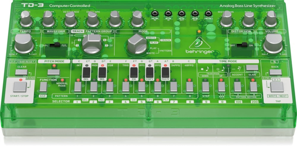 Behringer TD-3-LM Syntezator linii basowej zielony przeźroczysty