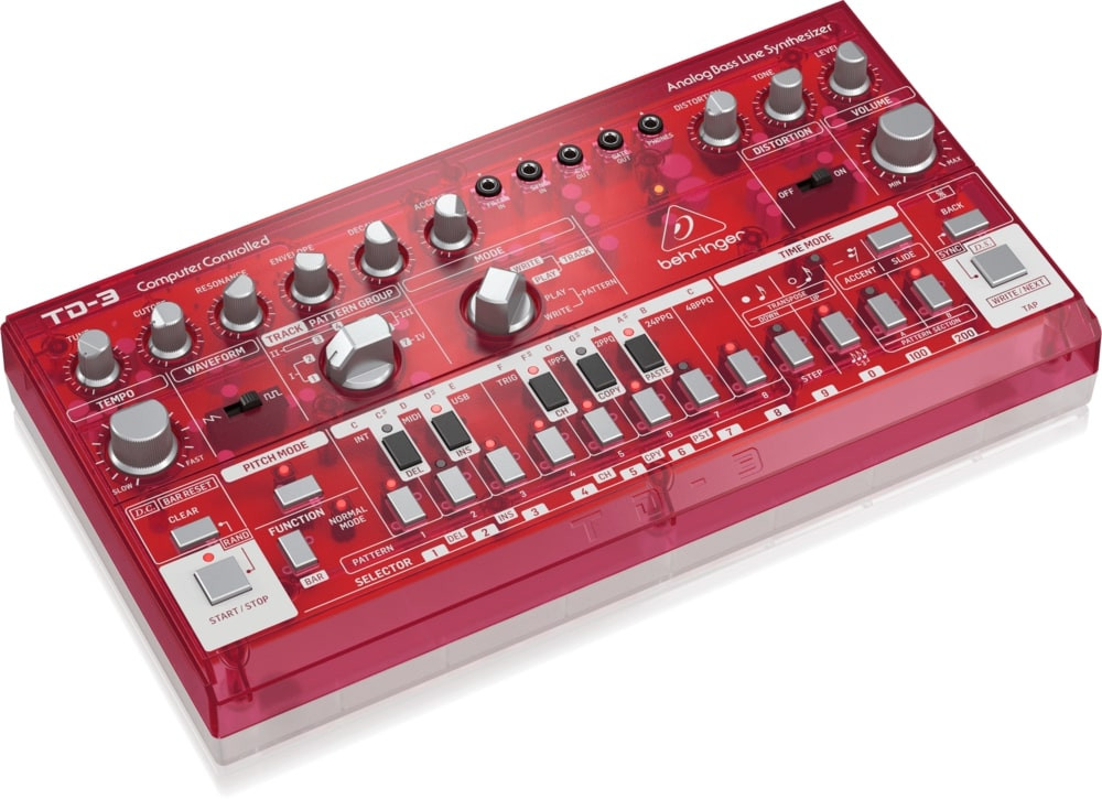 Behringer TD-3-SB Syntezator linii basowej czerwony przeźroczysty