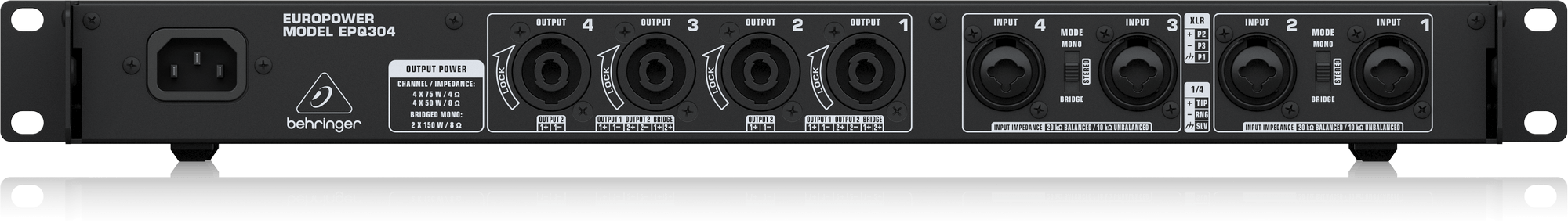 Behringer EPQ304 Wzmacniacz mocy 4-kanałowy