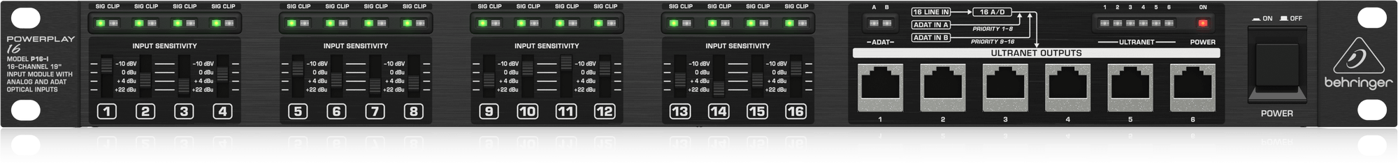 Behringer P16-I 16-kanałowy interfejs z wejściami ADAT
