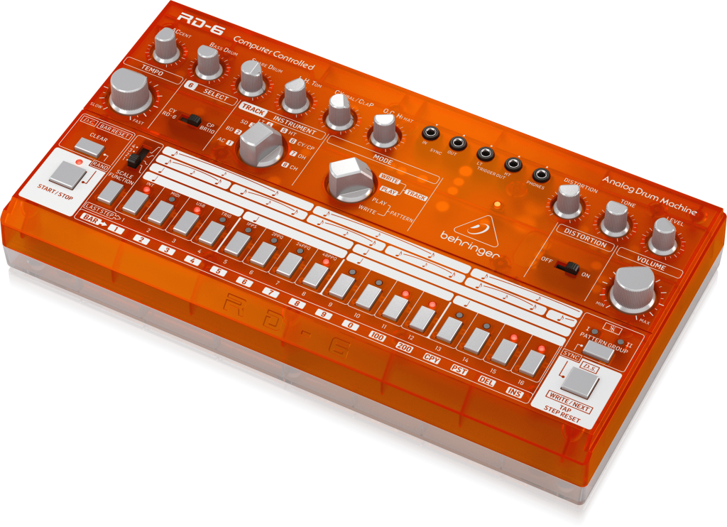 Behringer RD-6-TG Maszyna perkusyjna - pomarańczowy przeźroczysty
