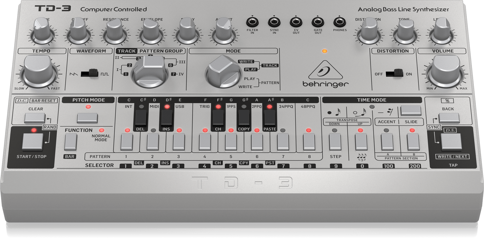 Behringer TD-3-SR Syntezator linii basowej srebrny