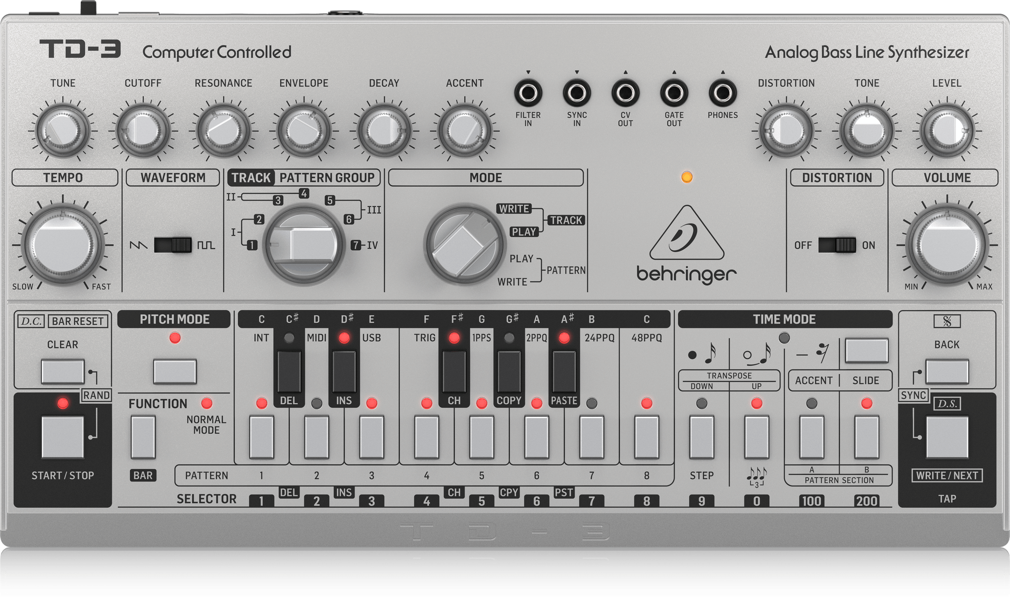 Behringer TD-3-SR Syntezator linii basowej srebrny