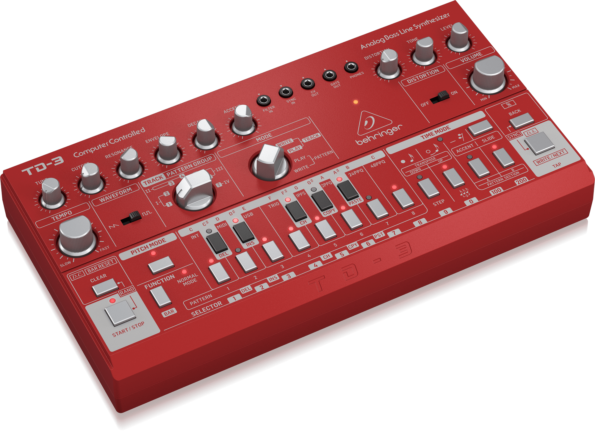 Behringer TD-3-RD Syntezator linii basowej czerwony