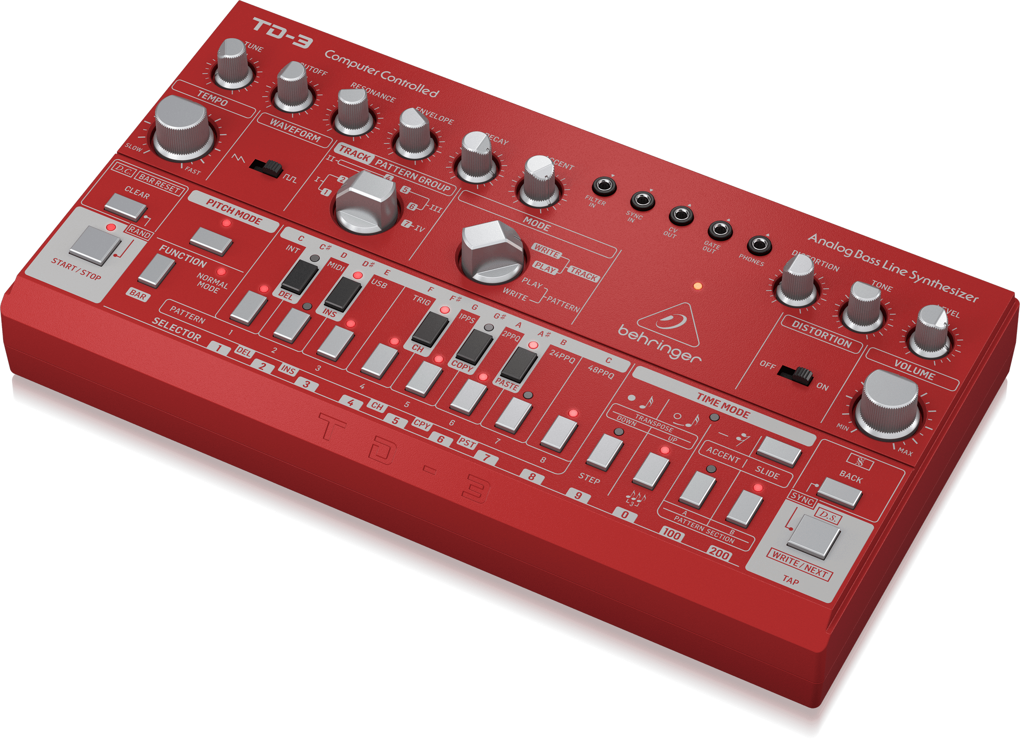 Behringer TD-3-RD Syntezator linii basowej czerwony