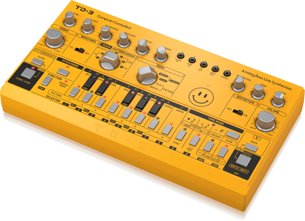 Behringer TD-3-AM Syntezator linii basowej żółty