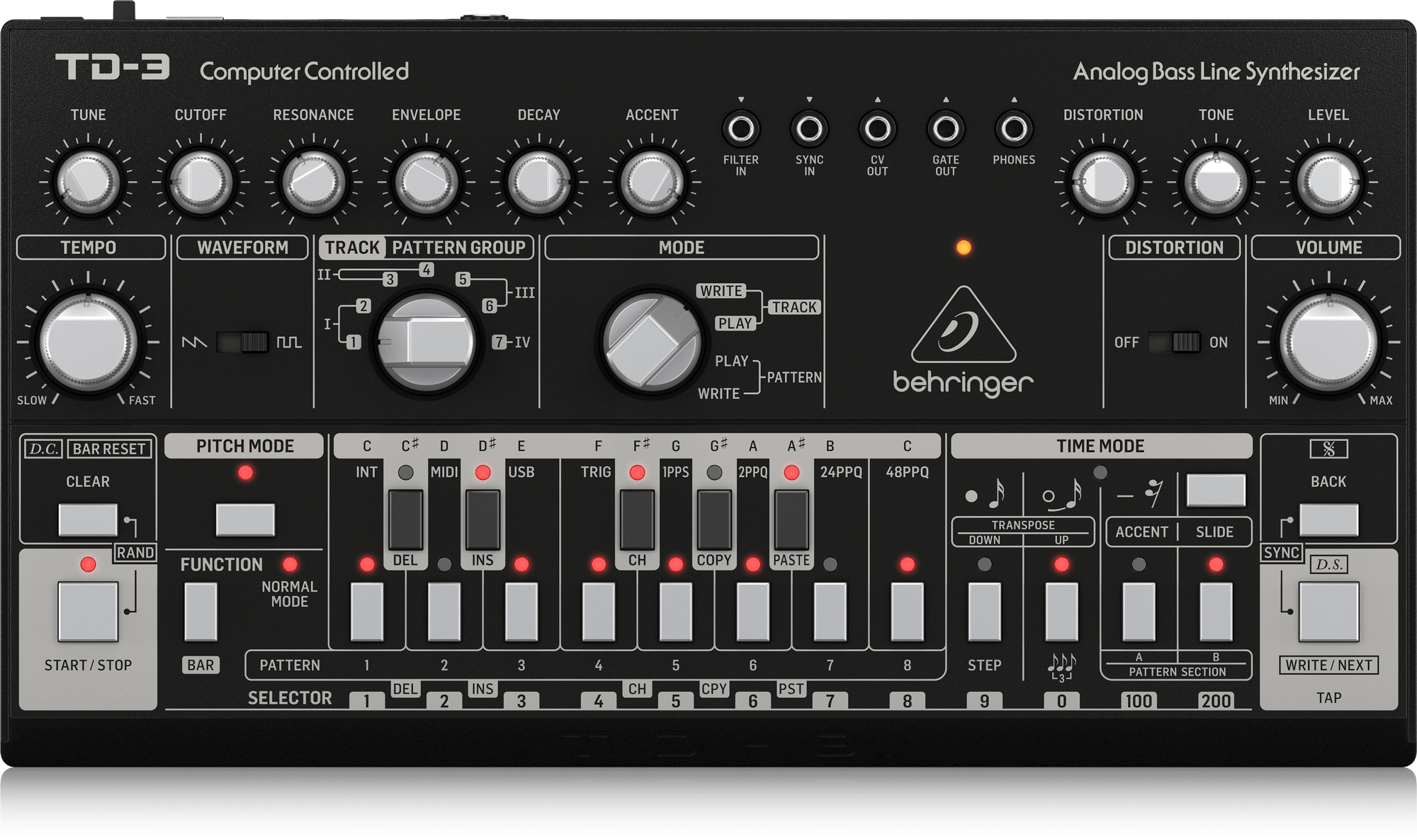 Behringer TD-3-BK Syntezator linii basowej czarny