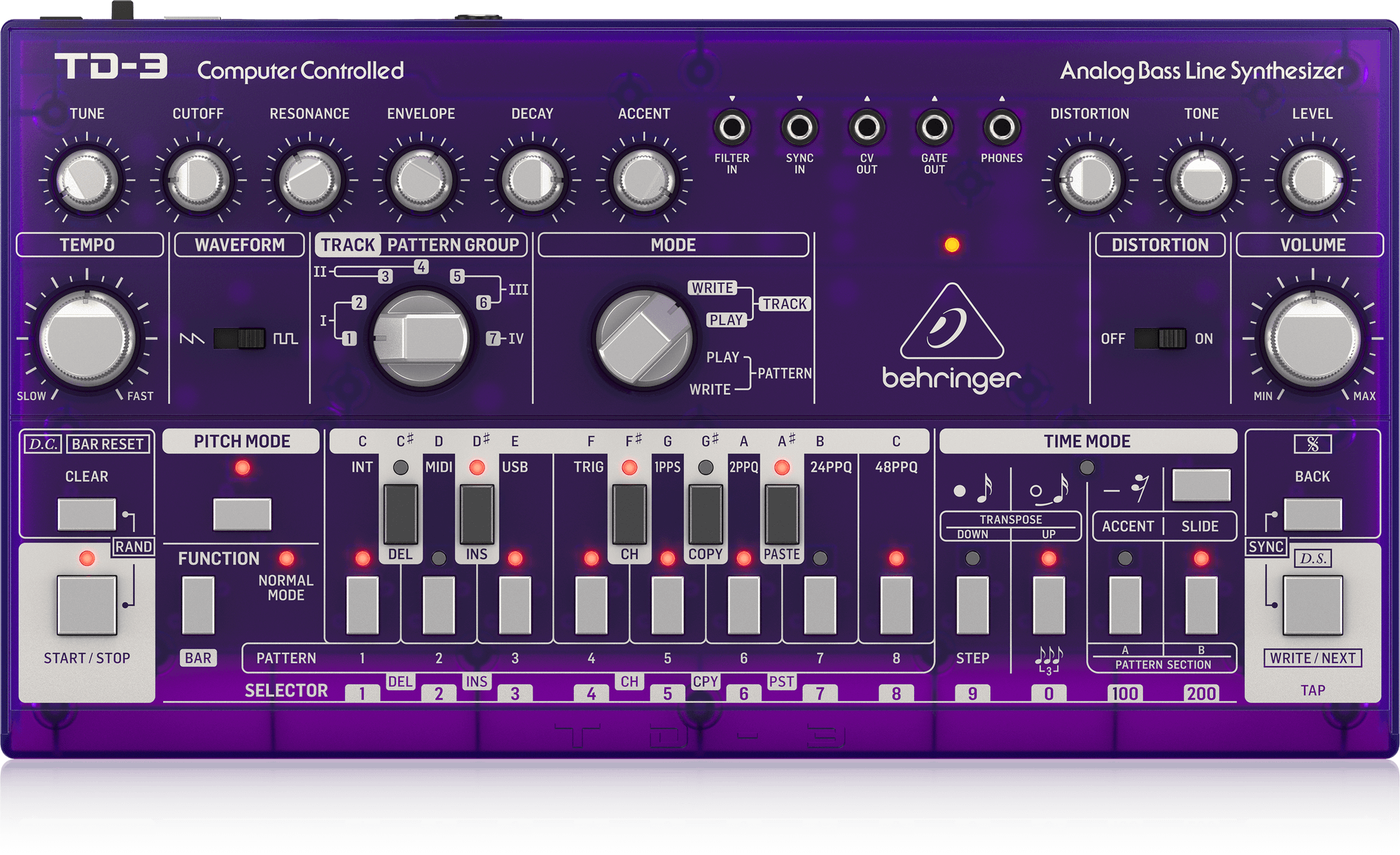Behringer TD-3-GP Syntezator linii basowej fioletowy