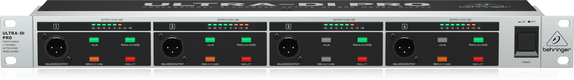 Behringer DI4000 V2 DI-box aktywny 4-kanałowy