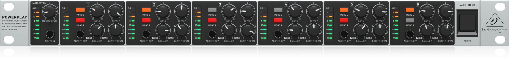 Behringer HA6000 Wzmacniacz słuchawkowy 6-kanałowy