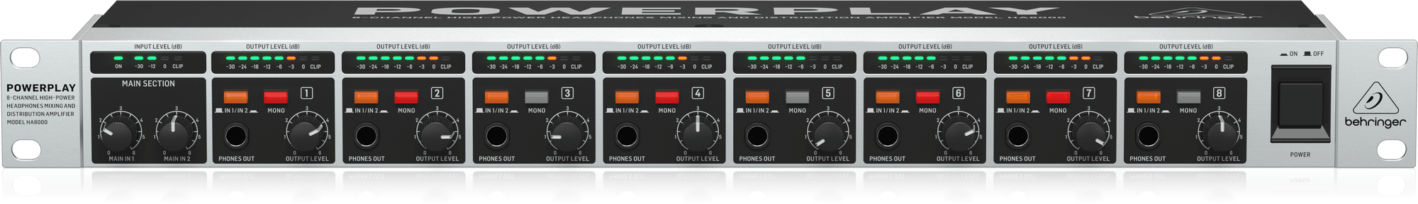 Behringer HA8000 V2 Wzmacniacz słuchawkowy 8-kanałowy