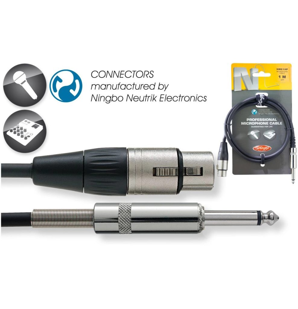 Stagg NMC1XP – kabel mikrofonowy XLR–jack 1 m