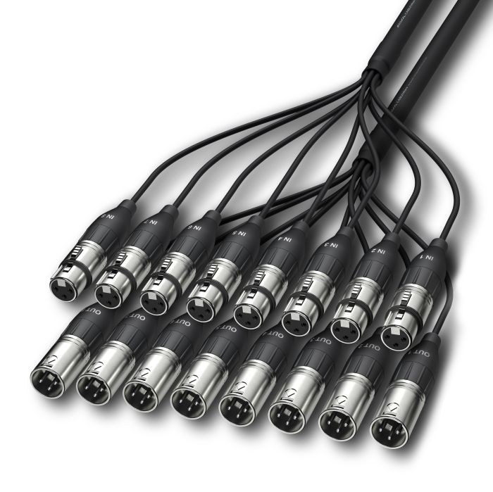 ALVA - Kabel 8 x XLRm - 8 x XLRf 2m