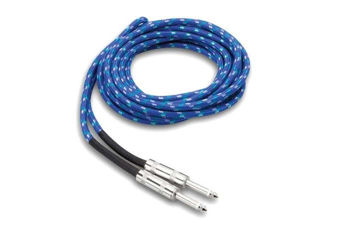 Hosa - Kabel gitarowy CLOTH Blue/Green/White 5.5m