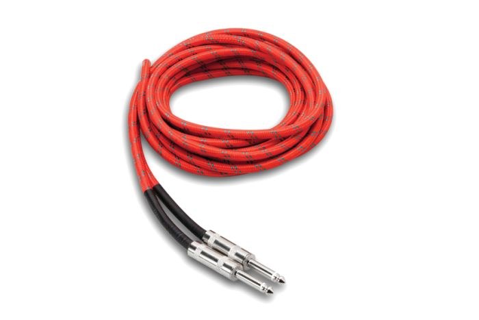 Hosa - Kabel gitarowy CLOTH Red/Green 5.5m