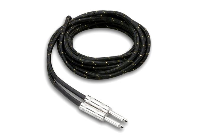 Hosa - Kabel gitarowy CLOTH Black/Gold 5.5m