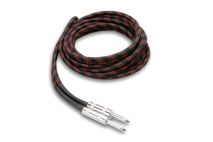Hosa - Kabel gitarowy CLOTH Black/Red 5.5m