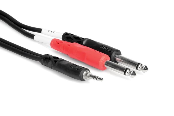 Hosa - Kabel breakout TRS 3.5 - 2 x TS 6.35 0.91m