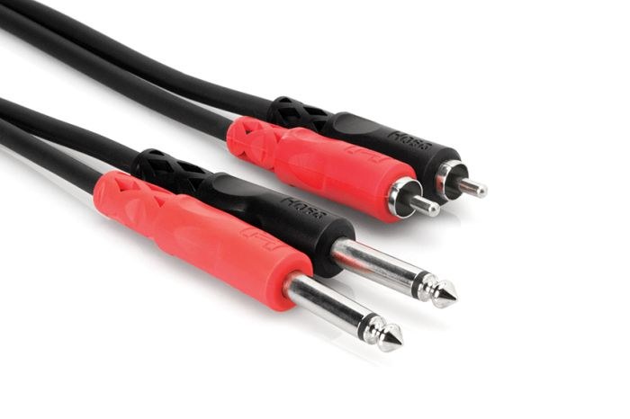 Hosa - Kabel 2 x TS 6.35mm - 2 x RCA 2m