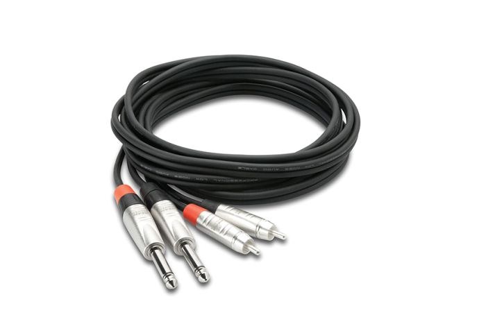 Hosa - Kabel PRO 2 x TS 6.35mm - 2 x RCA 1m