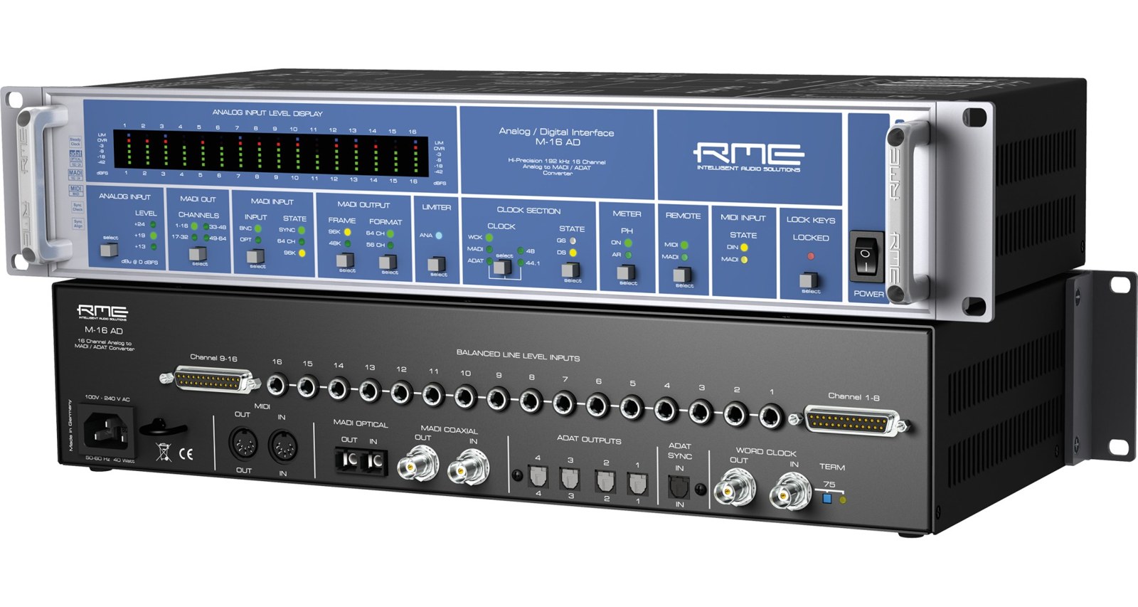 RME M-16 AD - 16-kanałowy przetwornik AD z MADI