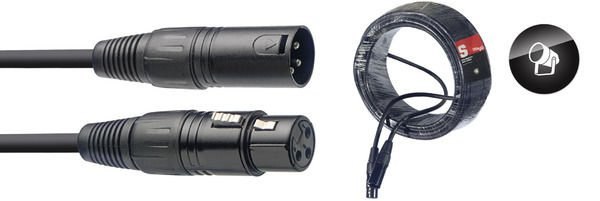 Stagg SDX1,5-3 - kabel DMX XLR 3-pin męski / żeński, 1,5 m, czarny