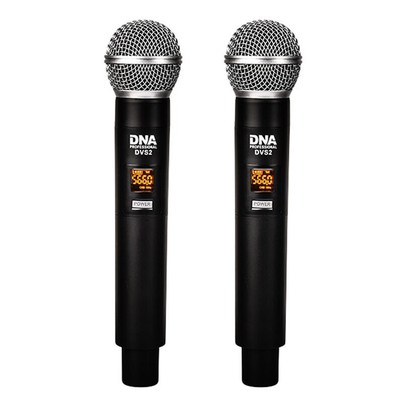 DNA DVS2 mikrofon bezprzewodowy 2x nadajnik doręczny system nagłośnienia UHF 560-590 MHz