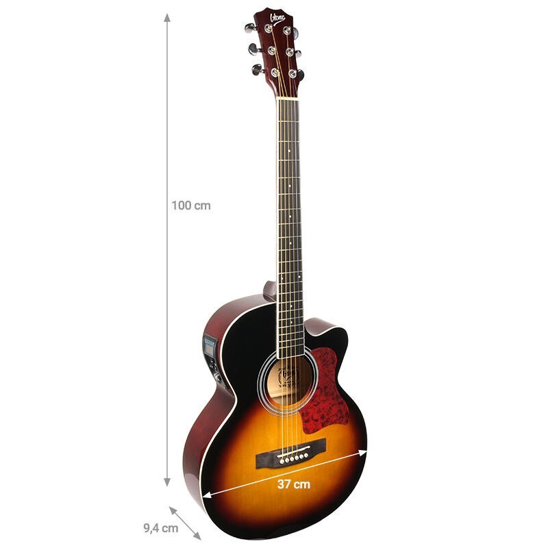 V-TONE EAG SET SB gitara elektroakustyczna + wzmacniacz gitarowy zestaw SUNBURST