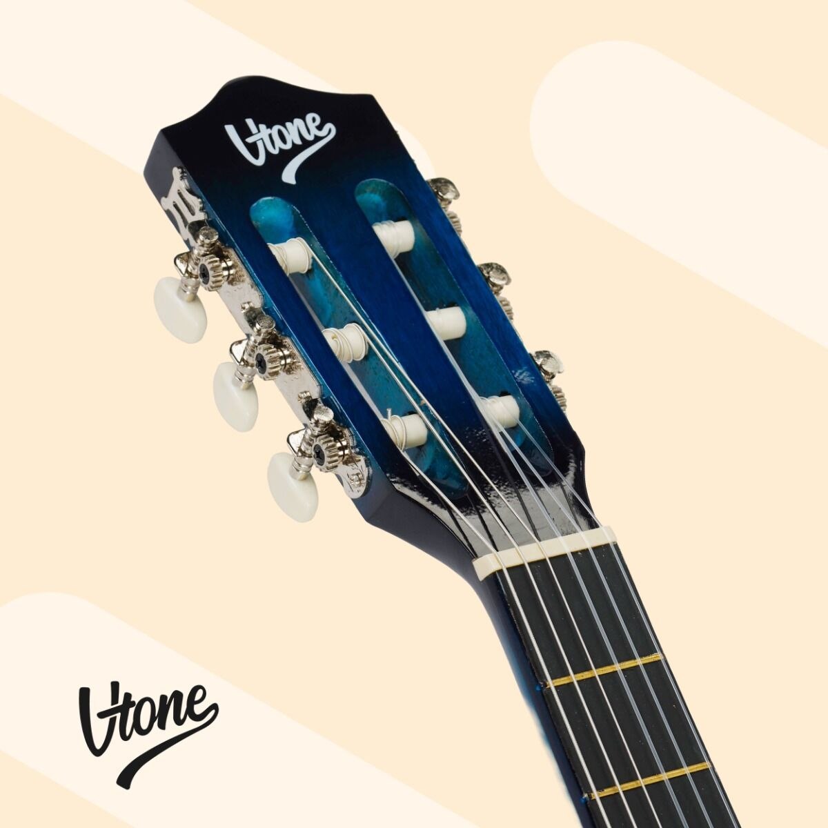 V-TONE CG ONE BB gitara klasyczna 4/4 blueburst do nauki dla początkujących kostki pasek zapasowe struny pokrowiec akordy zestaw