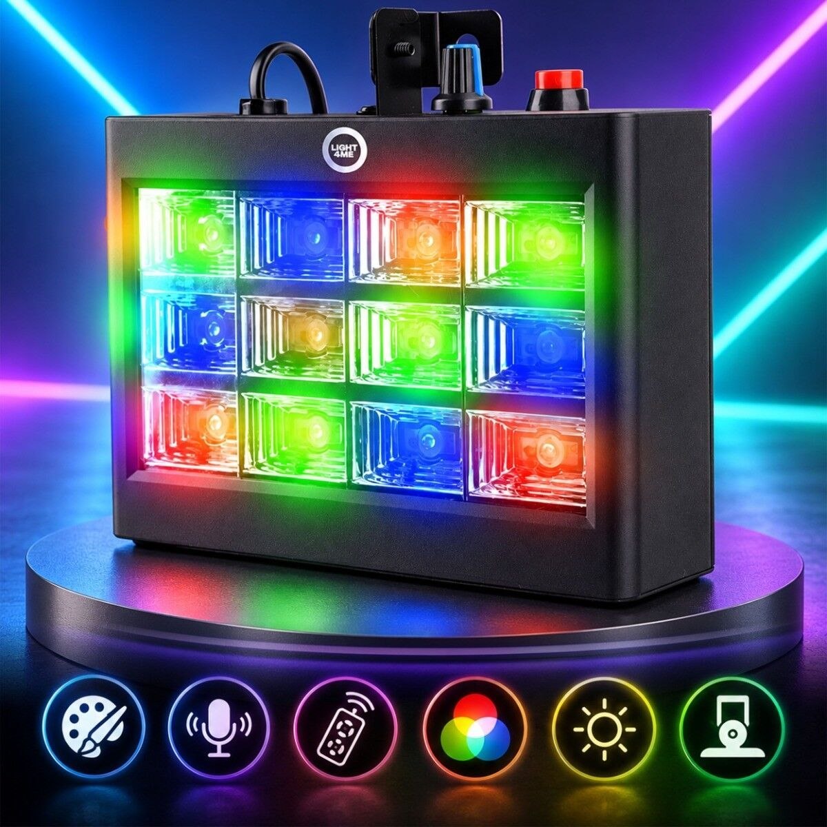 LIGHT4ME STROBE PANEL stroboskop RGB oświetlenie dyskotekowe blinder efekt świetlny LED