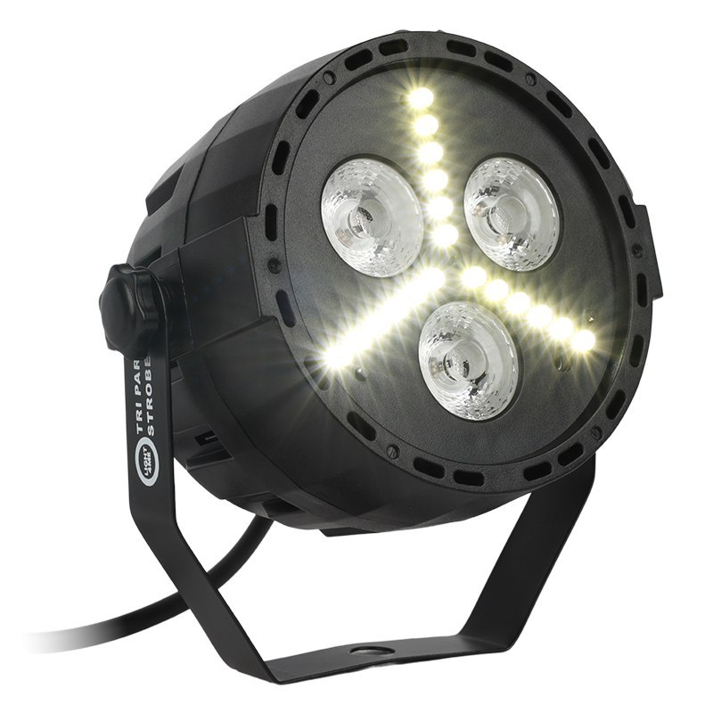 LIGHT4ME TRI PAR STROBE reflektor par stroboskop oświetlenie imprezowe efekt świetlny LED RGB+W