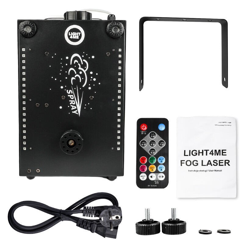 LIGHT4ME FOG LASER wytwornica dymu mgły LED efekt lasera timer pilot